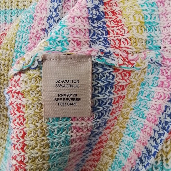 Philosophy Cotton Blend Knit Sweater Size Small w/ Multicolored Stripes - Picture 11 of 11